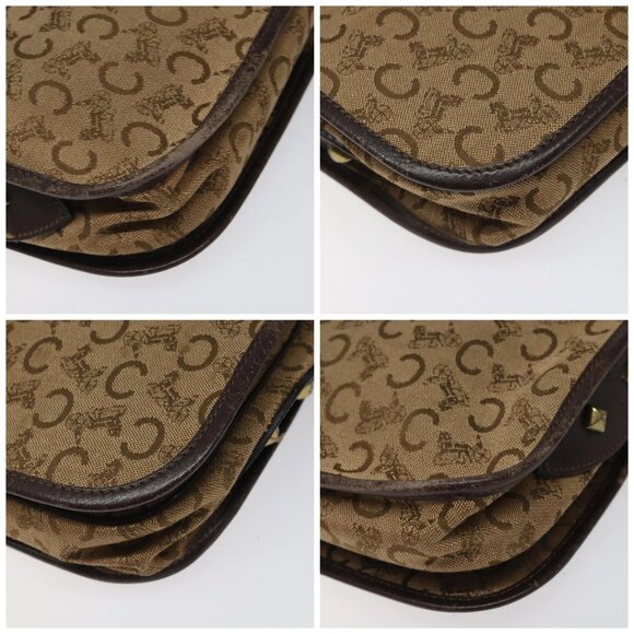 CELINE C Sulky Shoulder Bag Canvas Brown Gold Auth - Picture 15 of 15